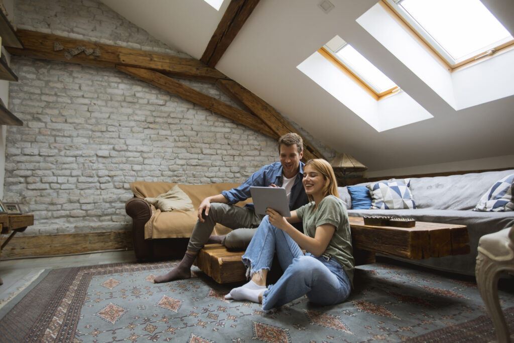 Loft room as office